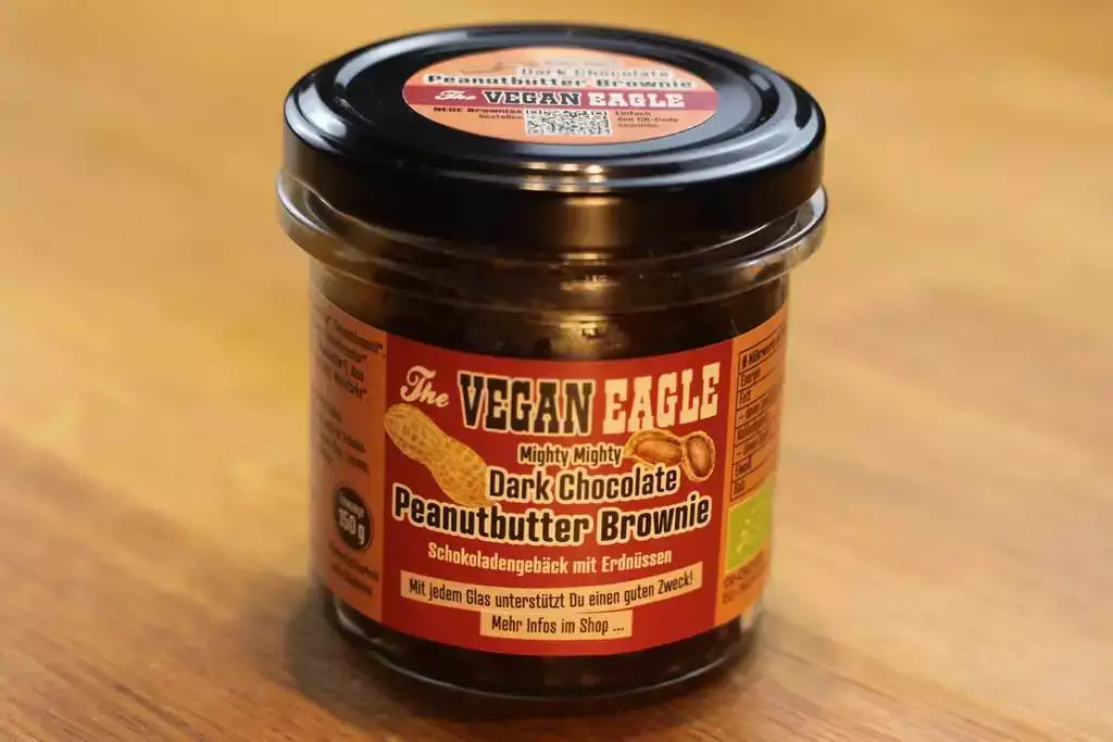 Veganer Bio Peanutbutter Chocolate Brownie
